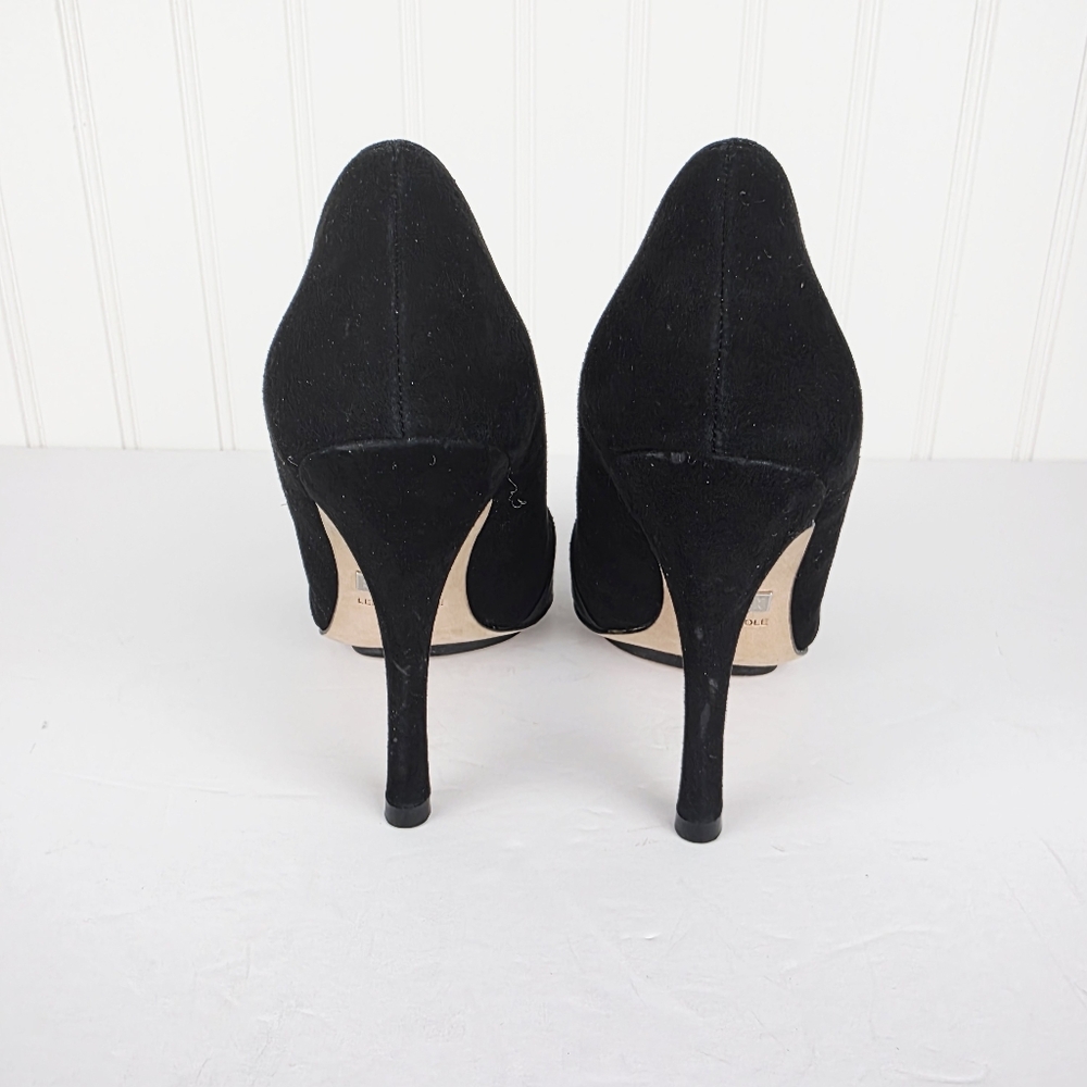 Badgley Mischka Open Toe Pump Black 4.5'' Heel Size 6 - Picture 9 of 10
